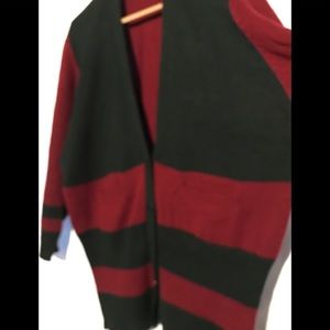 Woman’s wool burgundy/green Cardigan 3X